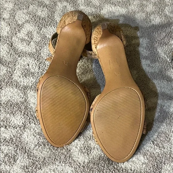 Coach cork leather pumps heels shoes - Picture 7 of 8